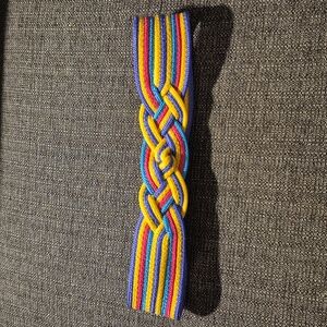 Vintage 80's Karen Scott Belt Woven Braid Colorful Stripe Adjustable